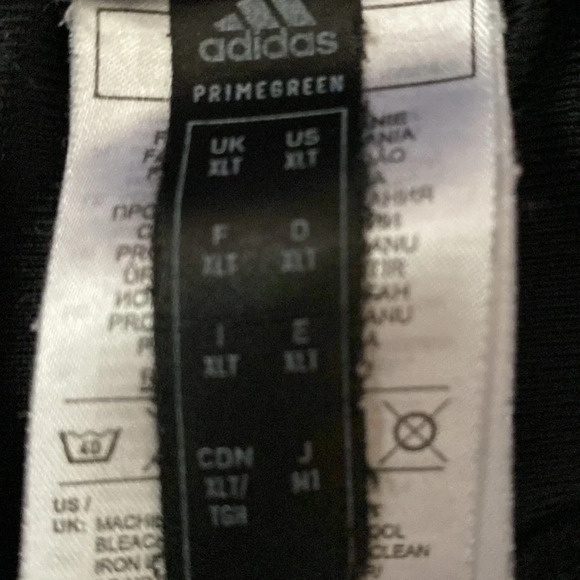ADIDAS Tricot black silver elastic waistband 2 front pockets stretchy size XLT - Picture 5 of 11